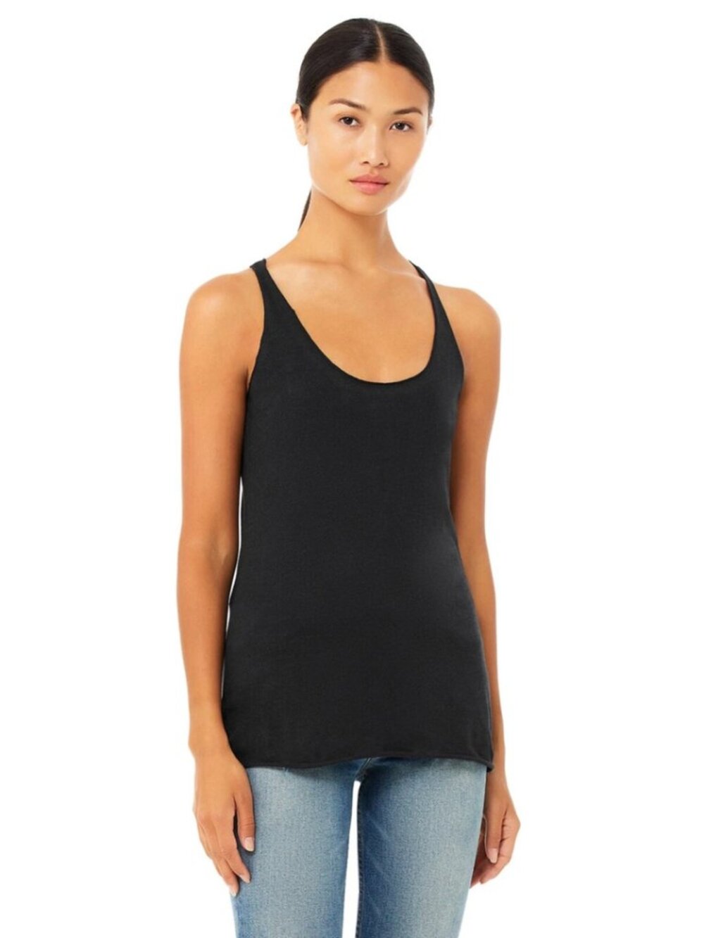 Bella Canvas Women's Racerback Tank Top Black Heather